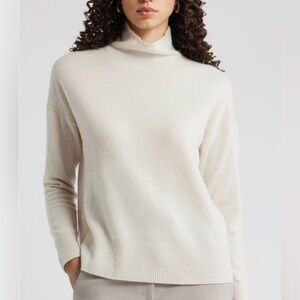Cashmere Turtleneck Cream Sweater
